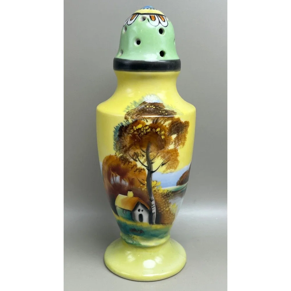Vtg Noritake Sugar Shaker w/ Country Scene 6.5